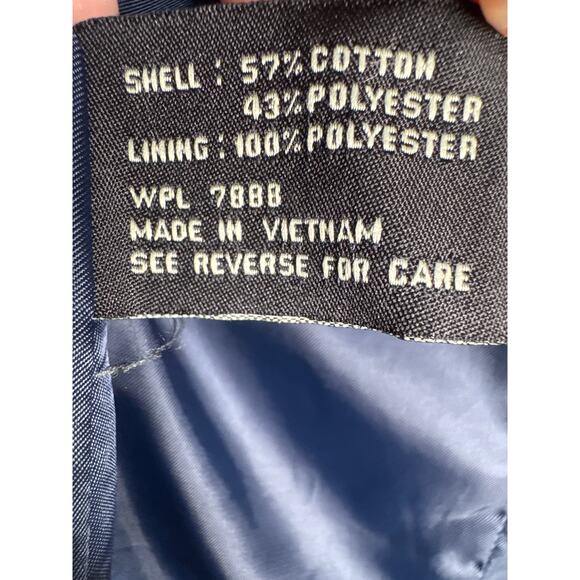 Miss Sixty M60 Navy Trench Jacket Gold Button Military Style pleated back XS - Picture 12 of 13